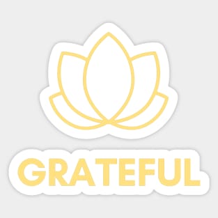 Grateful Yoga Lotus Design Sticker